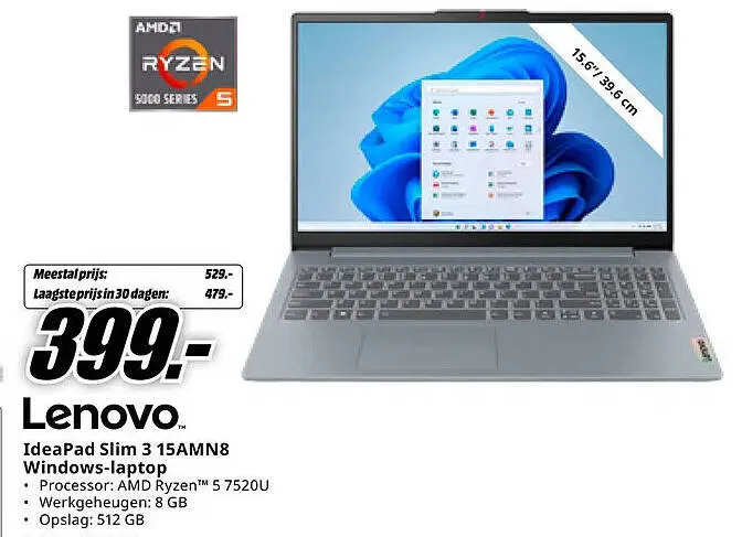 Aanbieding: IdeaPad Slim 3 15AMN8 Windows-laptop