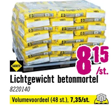 Aanbieding: Lichtgewicht betonmortel