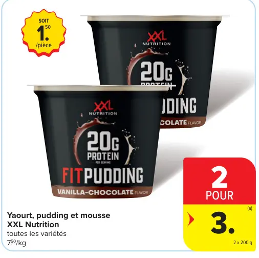 Offre: Yaourt, pudding et mousse