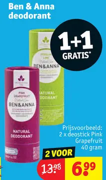 Aanbieding: Ben & Anna deodorant