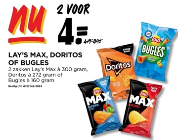 Aanbieding: Lay's Max, Doritos of Bugles