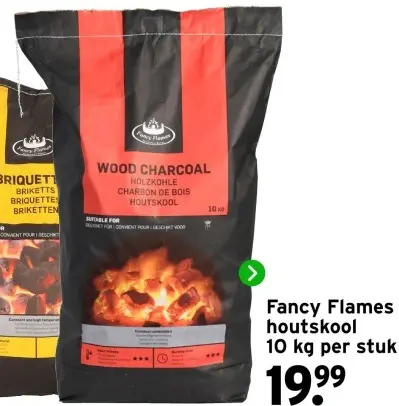 Aanbieding: Fancy Flames houtskool 10 kg 2de halve prijs