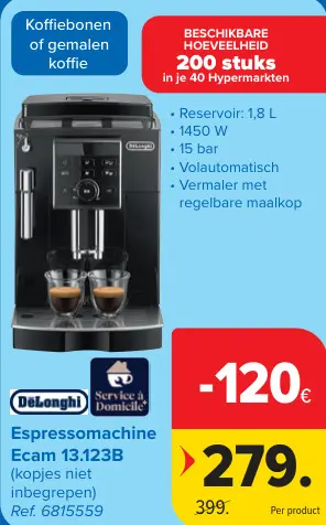 Promotie: Espressomachine Ecam 13.123B