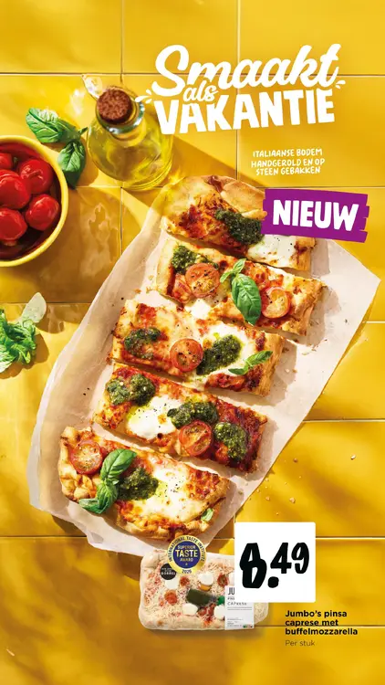 Aanbieding: Pinsa caprese met buffelmozzarella