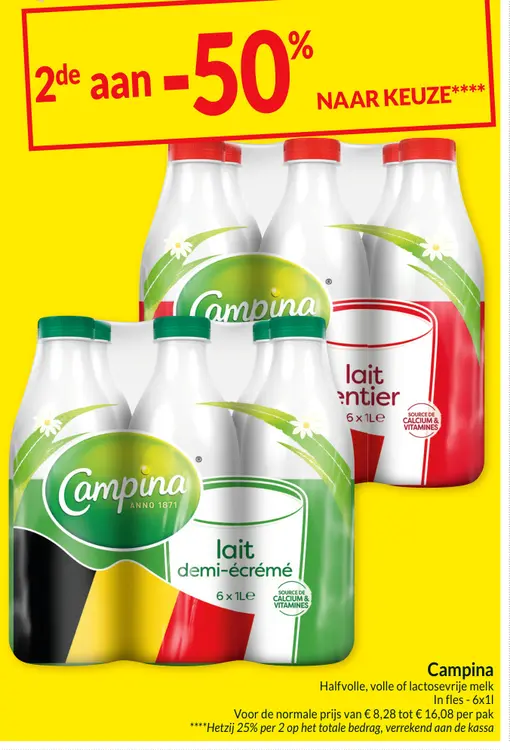 Aanbieding: Halfvolle, volle of lactosevrije melk