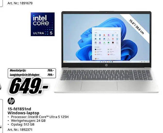 Aanbieding: 15-fd1851nd Windows-laptop