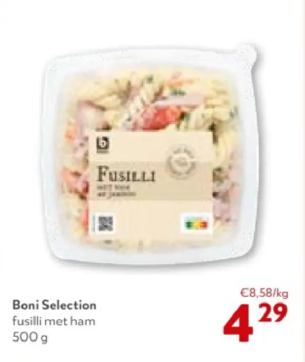 Promotie: fusilli met ham