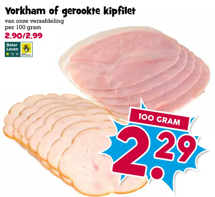 Aanbieding: Yorkham of gerookte kipfilet