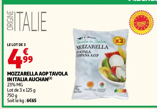 Offre: Mozzarella aop tavola in italia