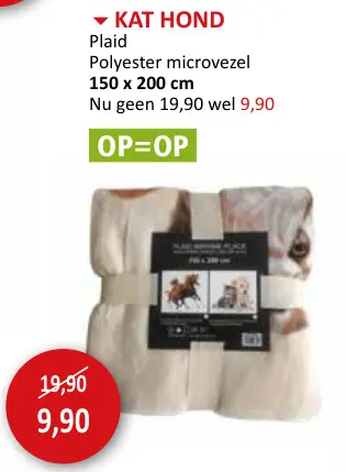 Aanbieding: Kat Hond Plaid Polyester microvezel
