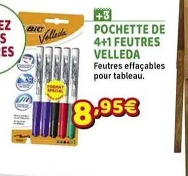 Offre: Pochette de 4+1 feutres velled