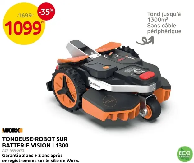 Offre: Tondeuse-robot sur batterie vision L1300