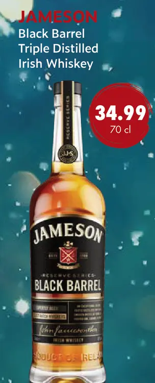 Aanbieding: Black Barrel Triple Distilled Irish Whiskey