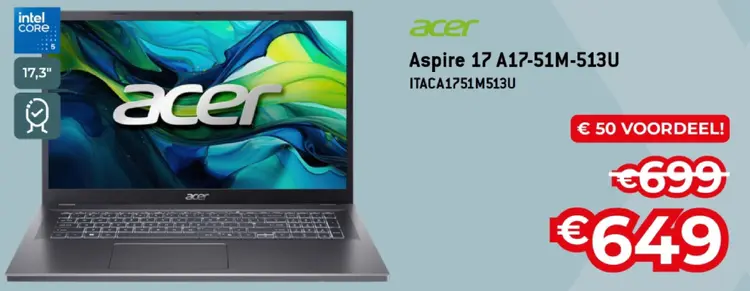 Promotie: Aspire 17 A17-51M-513U
