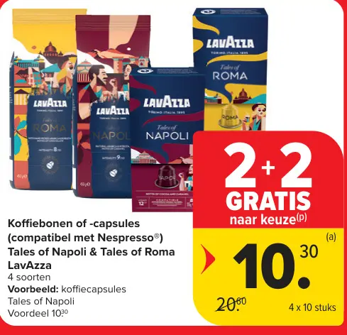 Promotie: Koffiebonen of -capsules (compatibel met Nespresso)