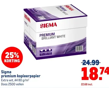 Aanbieding: Sigma premium kopieerpapier