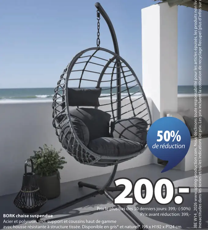 Offre: BORK chaise suspendue