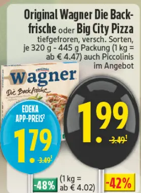 Aanbieding: Die Backfrische oder Big City Pizza