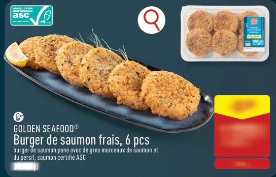 Offre: Burger de saumon frais, 6 pcs