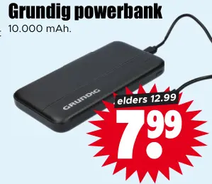 Aanbieding: Grundig powerbank 10.000 mAh