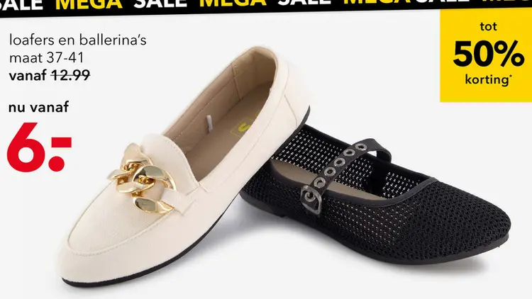Aanbieding: loafers en ballerina's