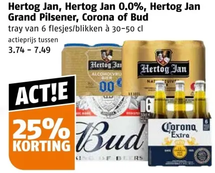 Aanbieding: Hertog Jan, Hertog Jan 0.0%, Hertog Jan Grand Pilsener, Corona of Bud