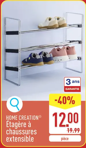 Offre: Étagère à chaussures extensible