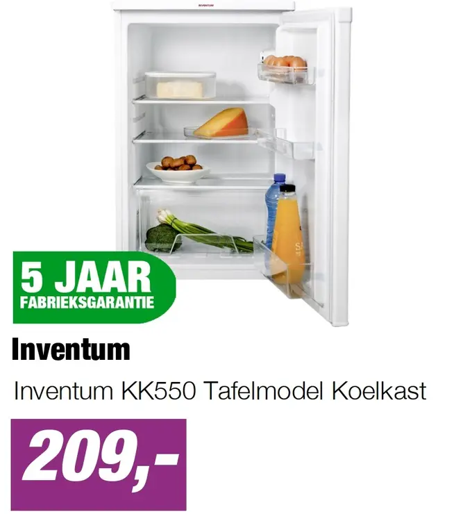 Aanbieding: Inventum KK550 Tafelmodel Koelkast