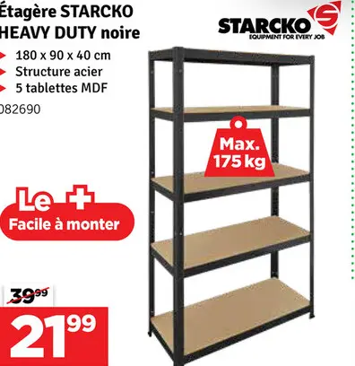 Offre: Étagère HEAVY DUTY noire