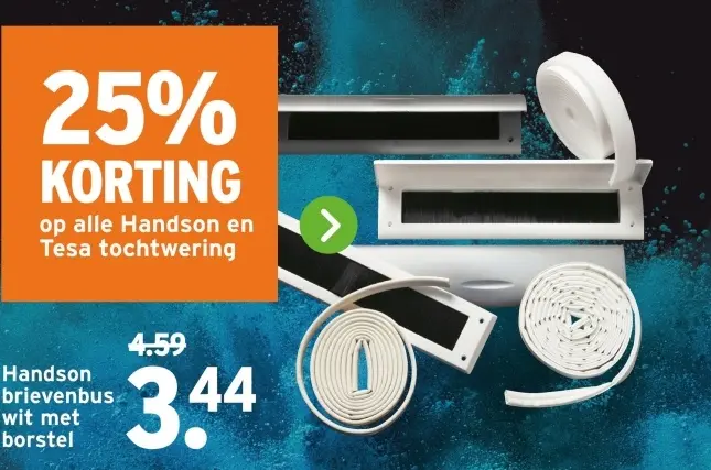 Aanbieding: Handson brievenbus wit met borstel