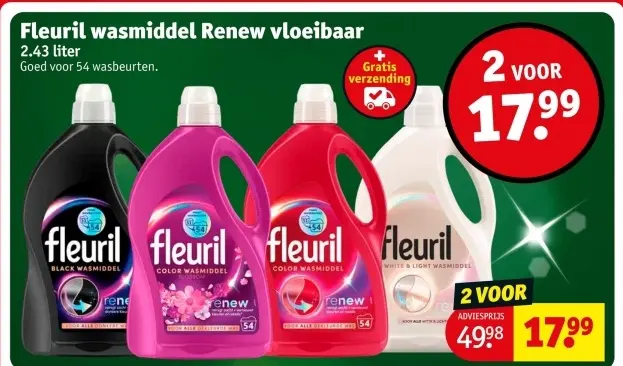 Aanbieding: Fleuril wasmiddel Renew vloeibaar
