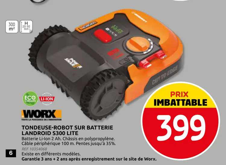 Promotie: Tondeuse-robot sur batterie LANDROID s300 lit