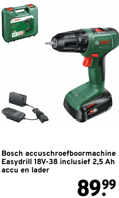 Aanbieding: Accuschroefboormachine Easydrill 18V-38 inclusief 2,5 Ah accu en lader