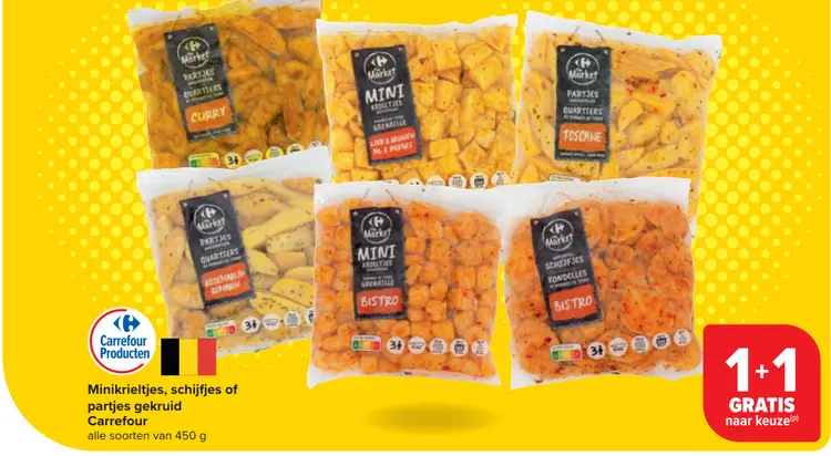 Promotie: Minikrieltjes, schijfjes of partjes gekruid