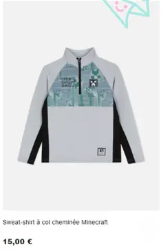 Offre: Sweat-shirt à col cheminée Minecraft