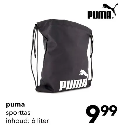 Aanbieding: Puma Phase gymtas zwart 6 liter