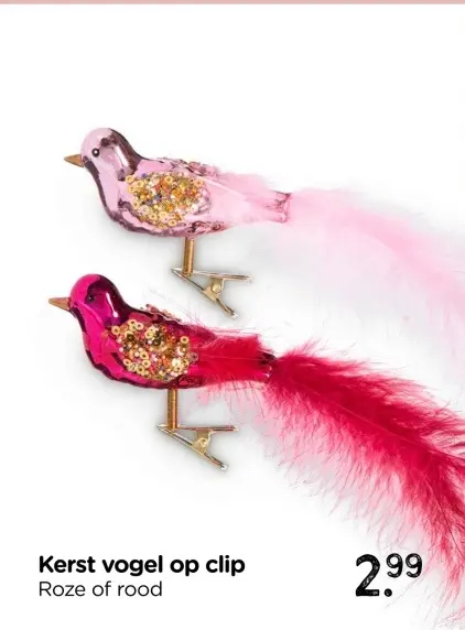 Aanbieding: Kerst vogel op clip