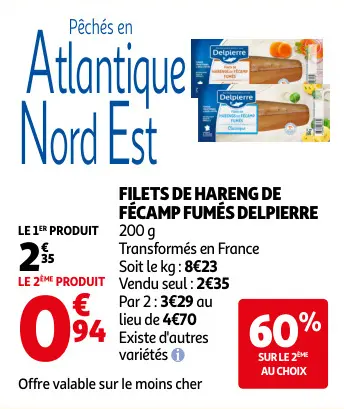 Promotie: Filets de hareng de fécamp fumés delpierre