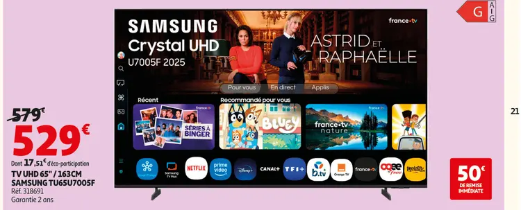 Promotie: Tv uhd 65" / 163cm SAMSUNG tu65u7005f