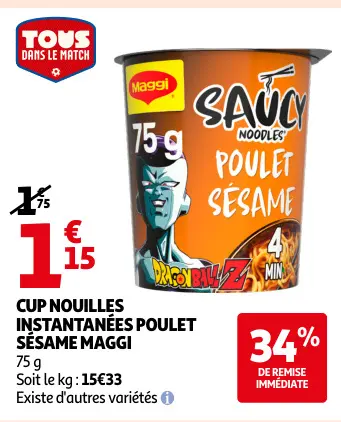 Promotie: Cup nouilles instantanées poulet sésame