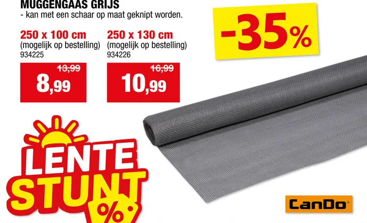 Promotie: CanDo muggengaas 250x100 cm grijs