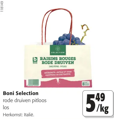 Promotie: rode druiven pitloos los