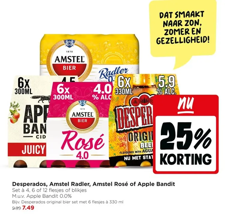 Aanbieding: Desperados, Amstel Radler, Amstel Rosé of Apple Bandit
