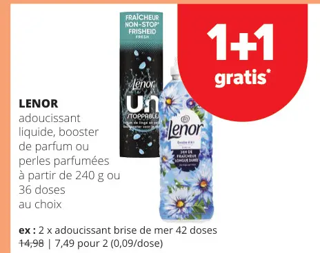 Offre: Adoucissant liquide, booster de parfum ou perles parfumées