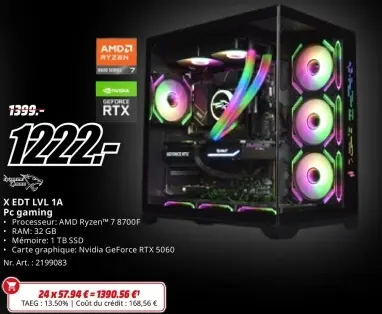 Offre: X EDT LVL 1A Pc gaming