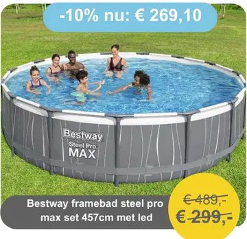 Aanbieding: Bestway framebad steel pro max set met led
