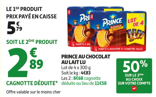 Aanbieding: Prince au chocolat au lait