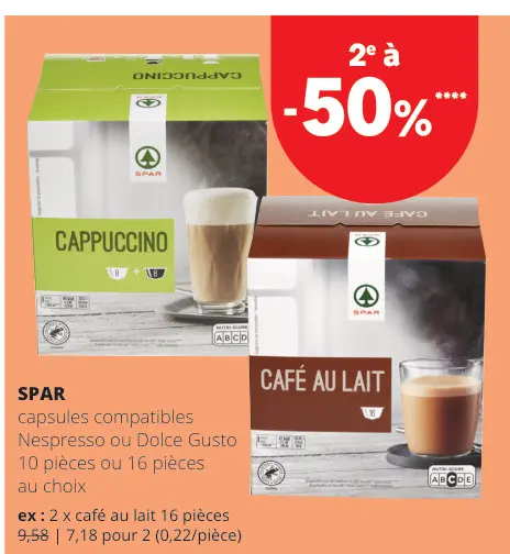 Offre: capsules compatibles Nespresso ou Dolce Gusto