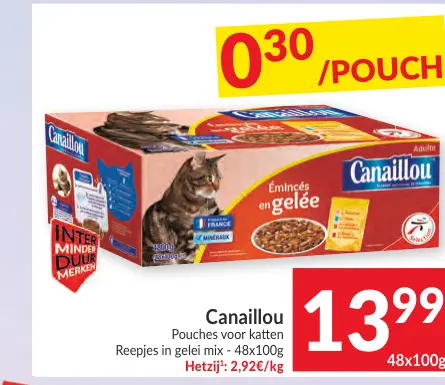 Promotie: Canaillou Pouches voor katten Reepjes in gelei mix