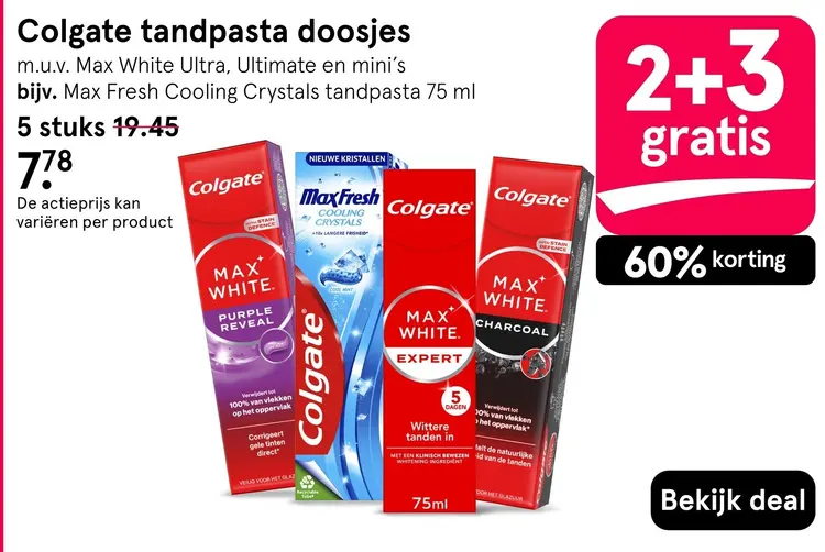 Aanbieding: Colgate tandpasta doosjes